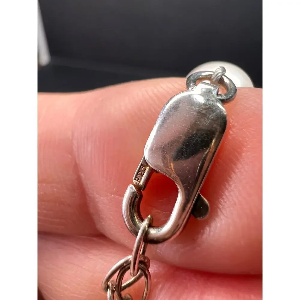 NEW freshwater pearl and agate necklace with sterling silver clasp